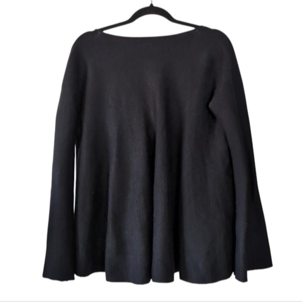 Free People Linen Cotton Coastal Whimsigoth Boho Dark Gypsy Festival Sweater M - Picture 3 of 9
